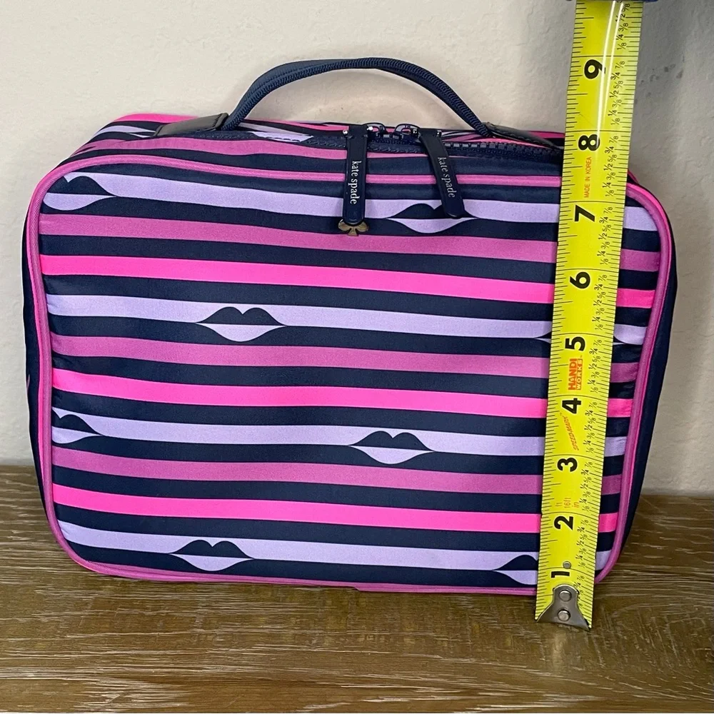 Kate Spade Jae Nylon Lip Print Travel Cosmetic Bag